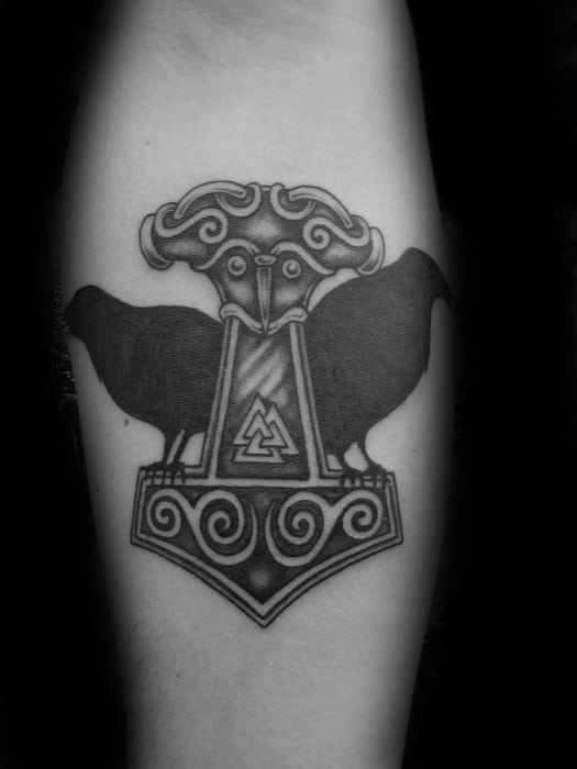 Masculine Odins Ravens Tattoos For Men