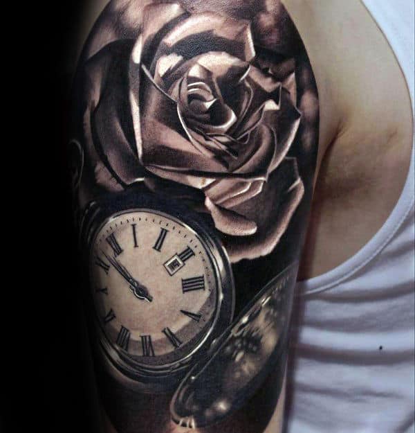 nextluxury realistic rose sleeve 3 tattoos
