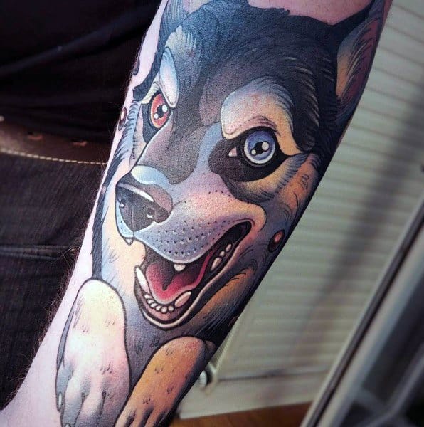 Masculine Siberian Husky Tattoos For Men
