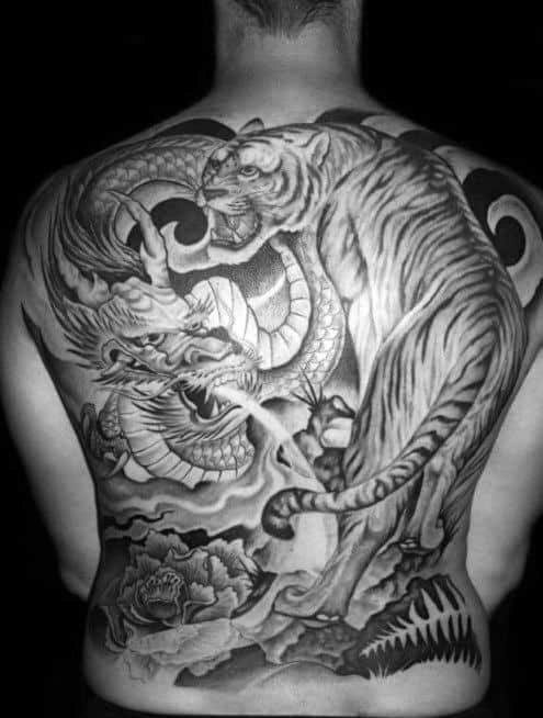Masculine Tiger Dragon Tattoos For Men