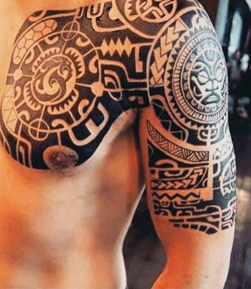 Masculine Tribal Maori Black Ink Mens Tattoos