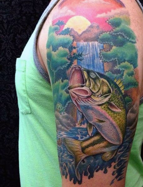 Masculine Tropical Fish Tattoos On Arm