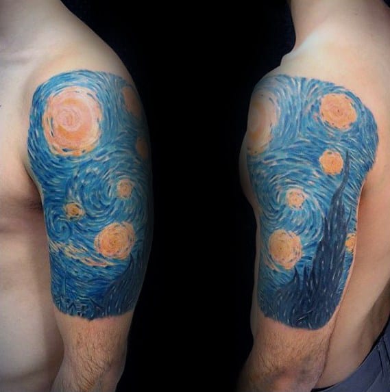 Masculine Vincent Van Gogh Mens Half Sleeve Tattoos