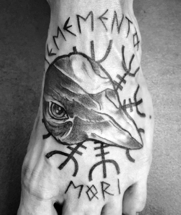 Memento Mori Norse Guys Foot Tattoos