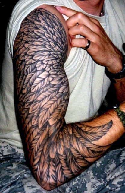 Men Angel Tattoo On Shoulder