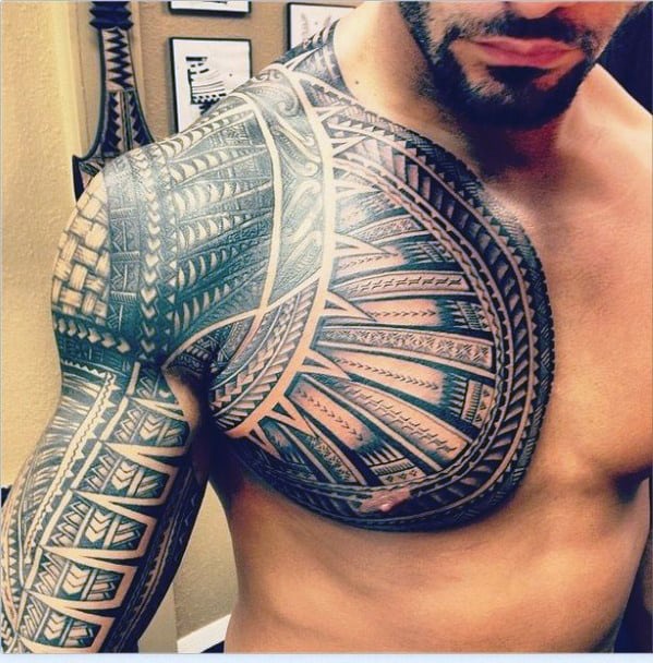Sleeve Men Chest Tattoo Ideas
