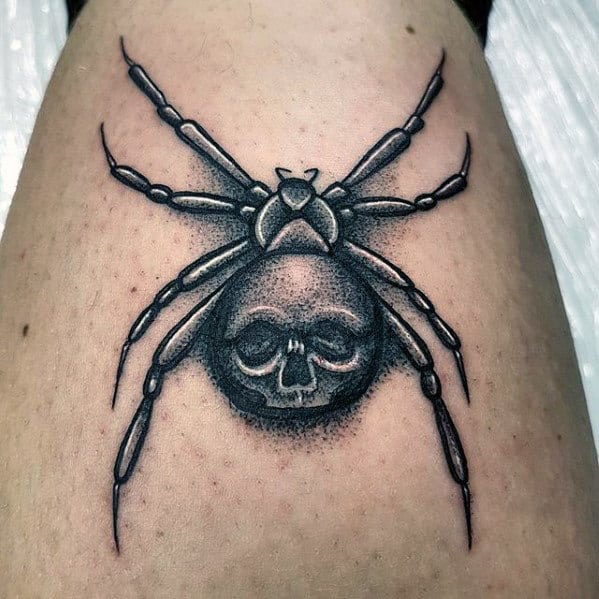 Mens 3d Spider Skull Badass Small Arm Tattoo