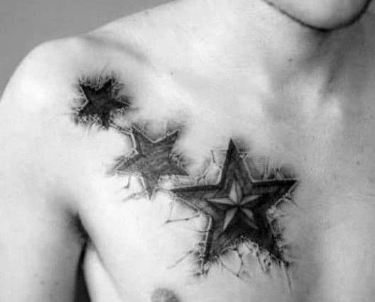 Mens 3d Star Tattoo Design Ideas