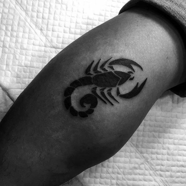 Mens Animal Leg Calf Scorpion Tribal Tattoo Ideas