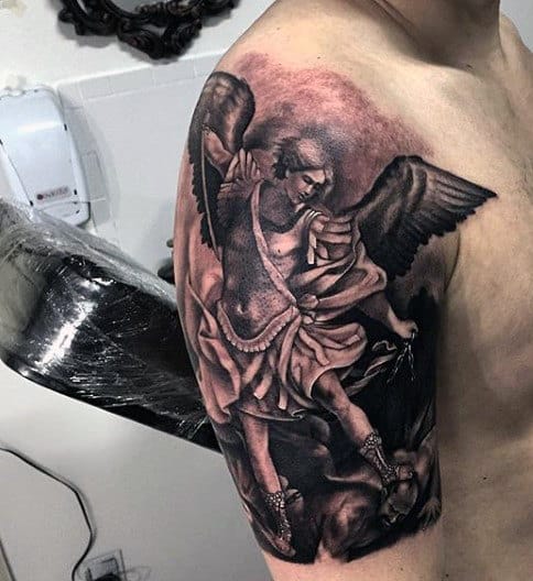 Men's Arm Angel Tattoo