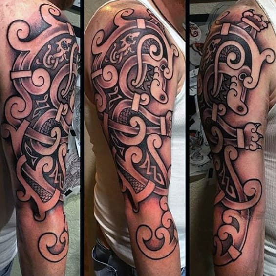 Mens Arm Celtic Dragon Tattoo Design Ideas