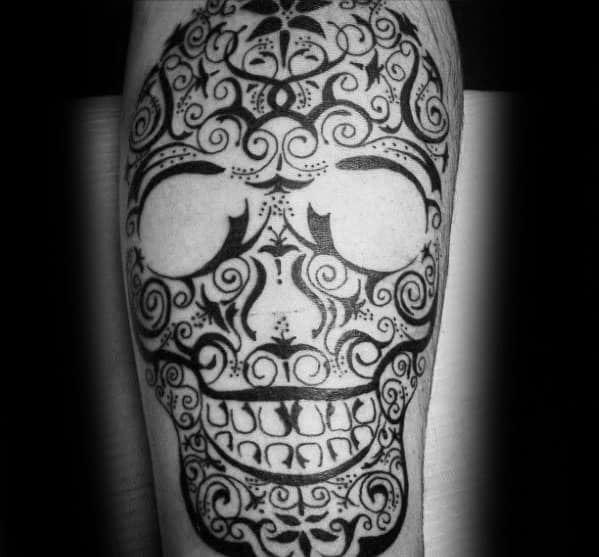 Mens Arm Cool Tribal Skull Tattoo Ideas