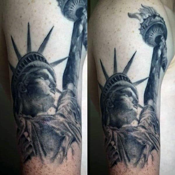 Mens Arm Lady Liberty Tattoo