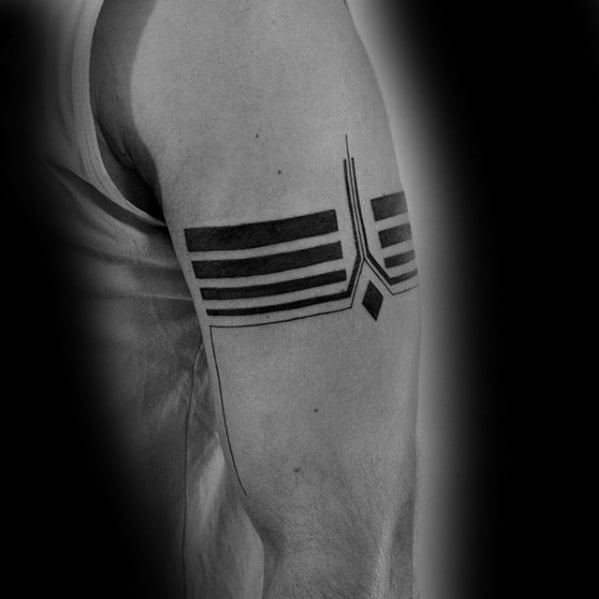 Mens Arm Simple Line Blackwork Tattoos