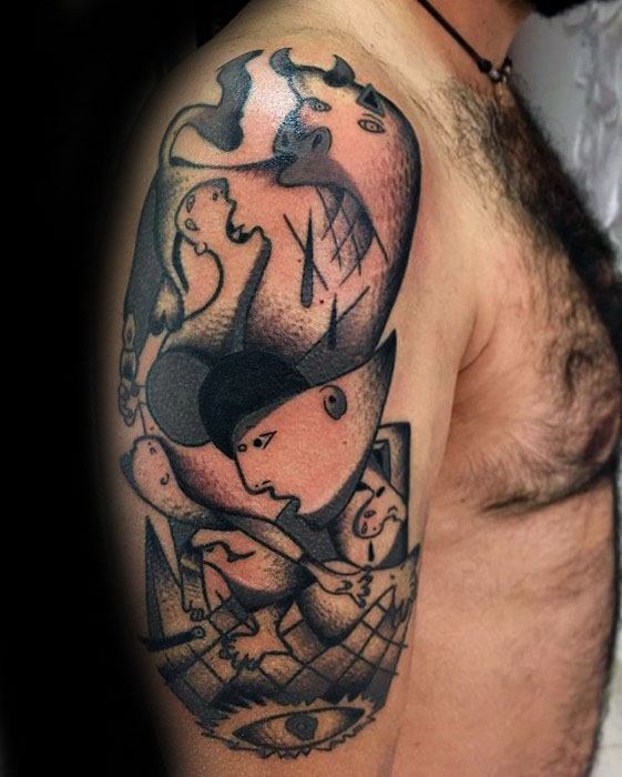 Mens Arm Tattoo Pablo Picasso Design