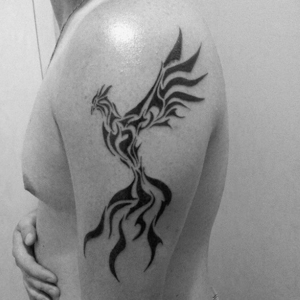 Mens Arm Tribal Bird Phoenix Tattoo Designs