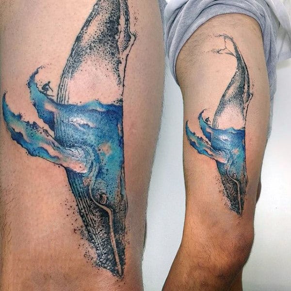 Mens Arms Blue Grey Surf Tattoo