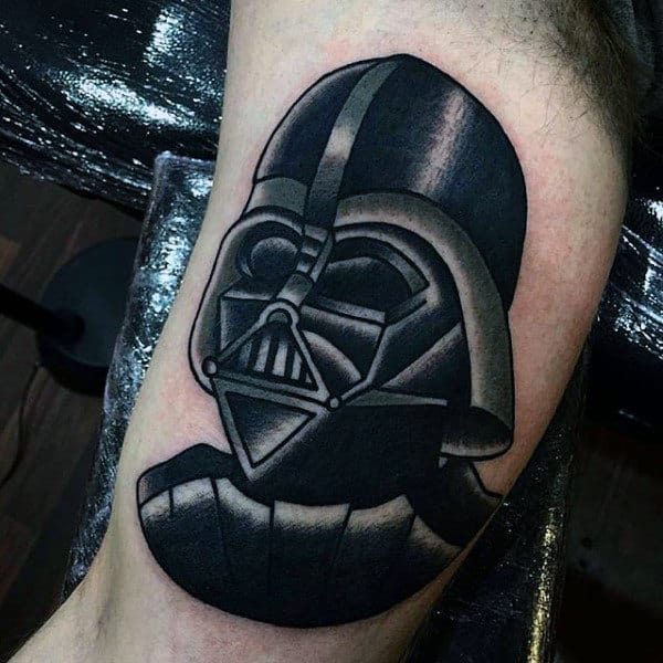 Mens Arms Dark Black Darth Vader Tattoo