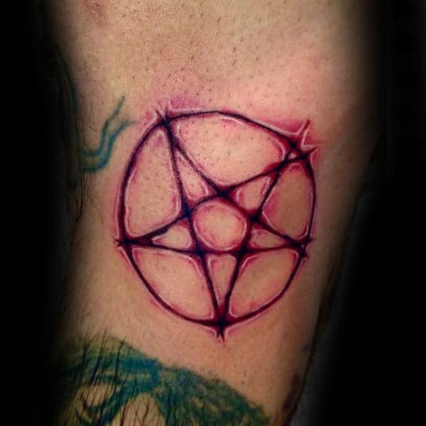 Mens Arms Electricity Charged Pentagram Tattoo
