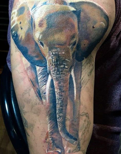 Mens Arms Majestic Elephant Tattoo