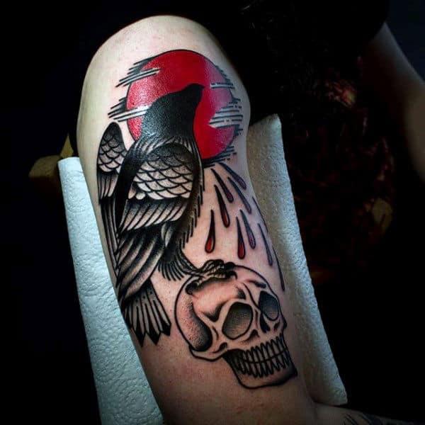 Skull and raven tattoo  Tattoogridnet