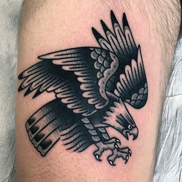 Mens Arms Traditional Designed Bald Eagle Tattoo