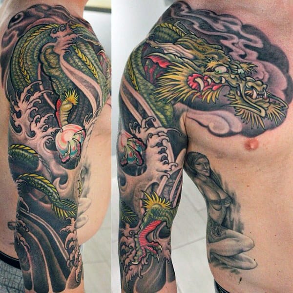 Mens Awesome Dragon Tattoo Sleeves