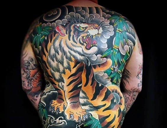 Mens Awesome Japanese Tiger Back Tattoo Ideas