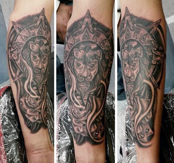 Men's Aztec Design Tattoo