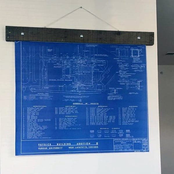 Mens Bachelor Pad Wall Art Blueprints