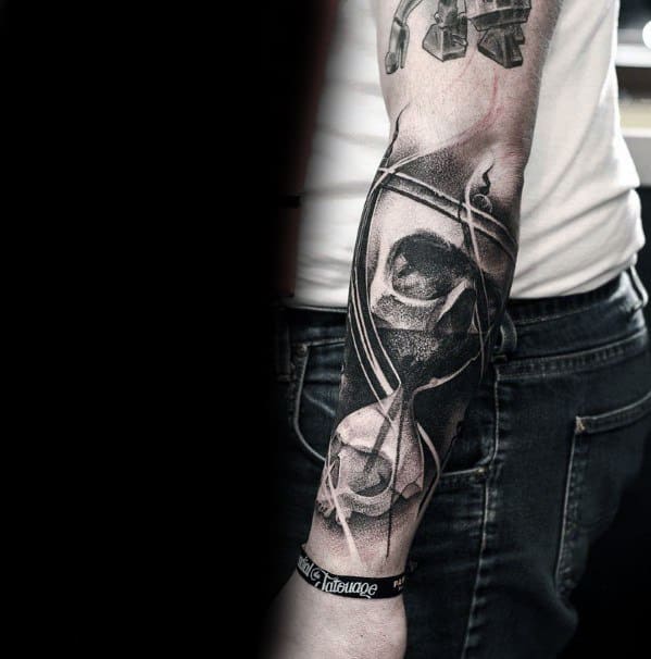 Mens Badass Skull Forearm Tattoo Design Ideas