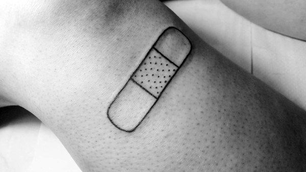 Band Aid Tattoo Designs For Men - Patched Up Ink Ideas