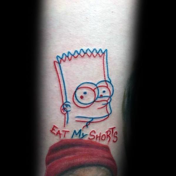 Mens Bart Simpson Tattoo 3d Design Ideas