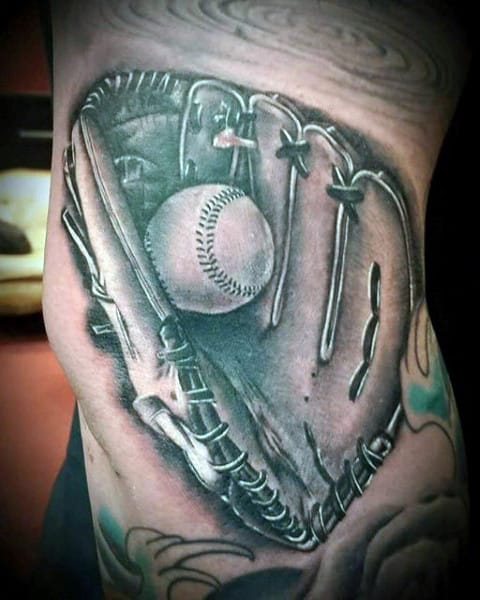 Men's Baseball Glove Tattoo Designs