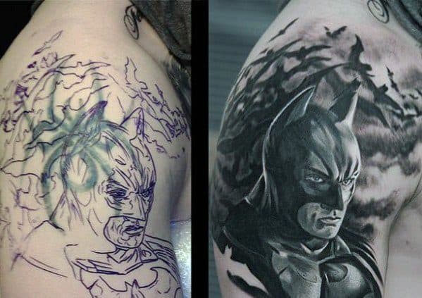 Mens Batman Arm Tattoo Cover Up Idea Inspiration