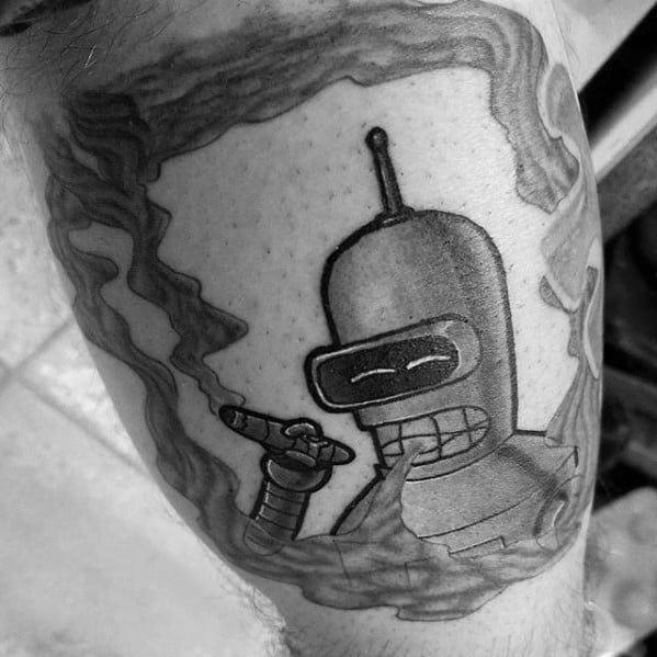 Mens Bender Smoke Inner Arm Bicep Tattoos