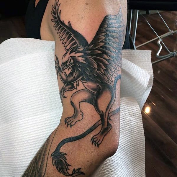 70 Griffin Tattoo Designs For Men - Mythological Creature Ideas