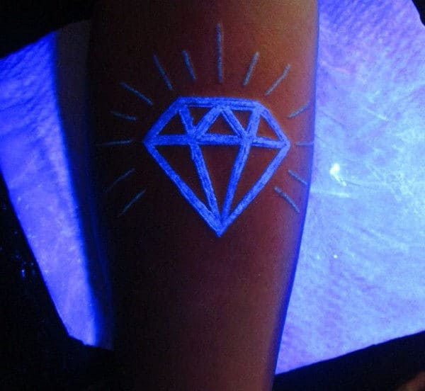 Mens Black Light Glow In The Dark Diamond Tattoos
