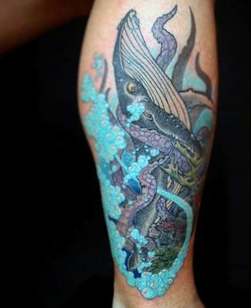 Men's Blue Ringed Octopus Tattoo