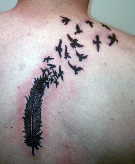 Men's Body Art Bird Tattoos
