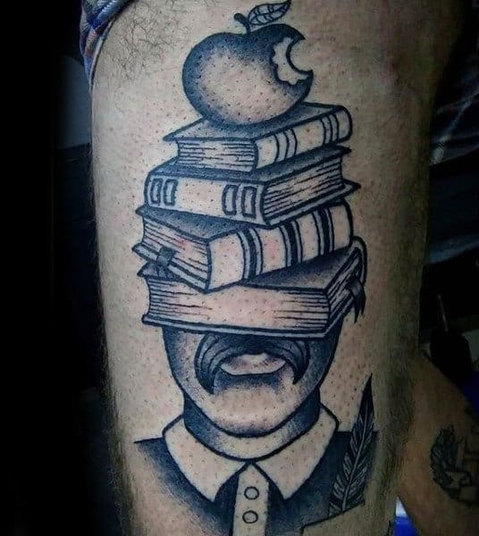 10 Best Stack of Books Tattoo IdeasCollected By Daily Hind News