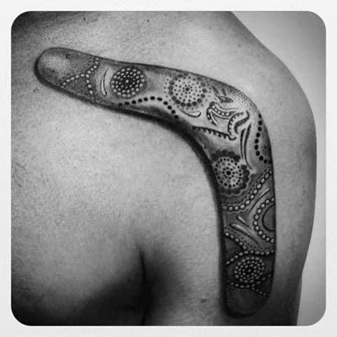Mens Boomerang Tattoo Design Inspiration