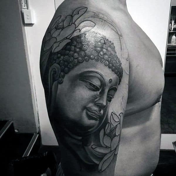 Mens Buddhist Tattoo On Arms
