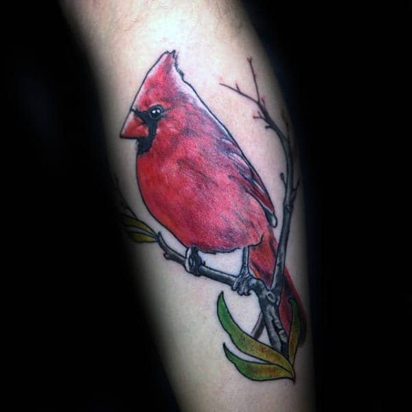 Red Cardinal Bird Tattoo Sleeve on Black and Gray Dogwood Blossoms Tattoo  Sleeve  tattoos for women Bird tattoos for women Tattoos