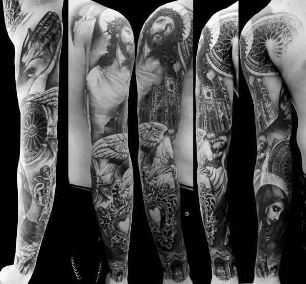 Mens Cathedral Tattoo Design Inspiration