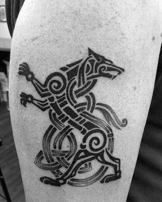 Mens Celtic Wolf Tattoo Design Ideas