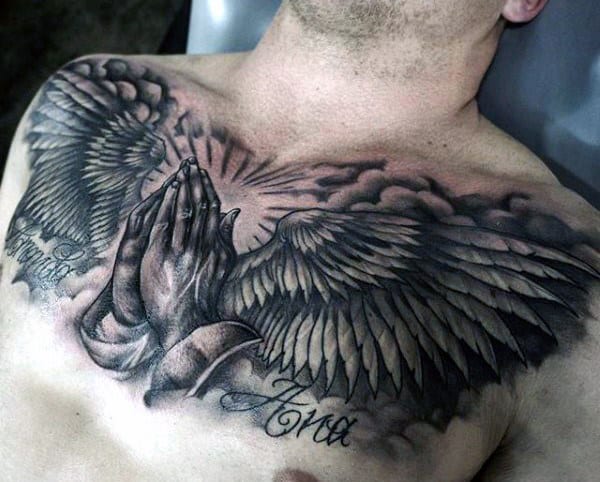 Top 39 Wing Chest Tattoo Ideas - 2020 Inspiration Guide
