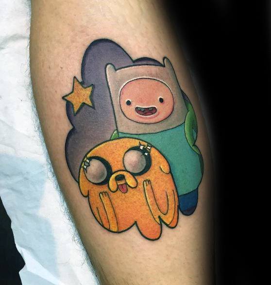 Mens Cool Adventure Time Tattoo Design Inspiration