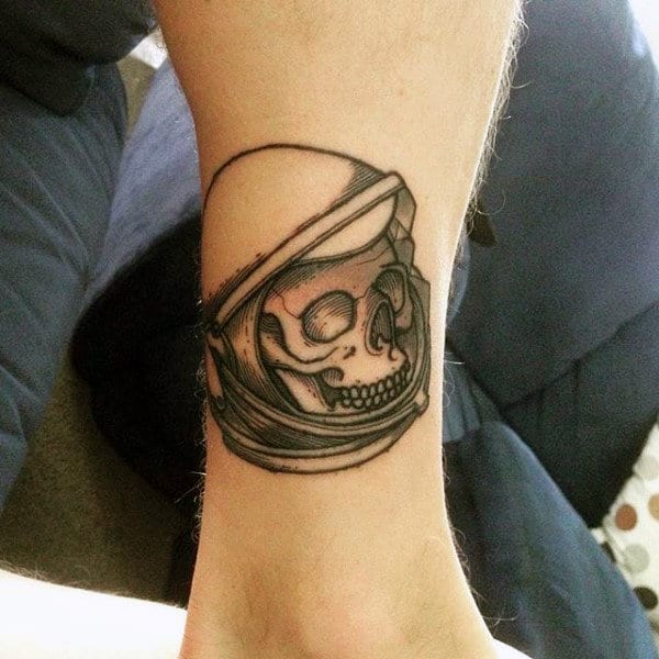 Mens Cool Astro Skull Tattoo On Ankles