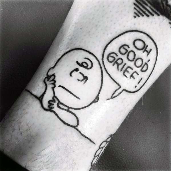 Mens Cool Charlie Brown Tattoos
